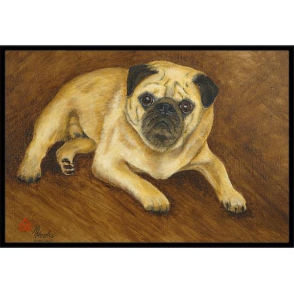 Carolines Treasures Carolines Treasures MH1062JMAT Fawn Pug Roscoe Indoor & Outdoor Mat; 24 x 36 in. MH1062JMAT - main